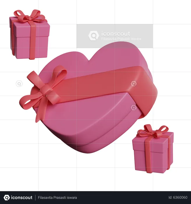 Liebe Geschenkbox  3D Icon