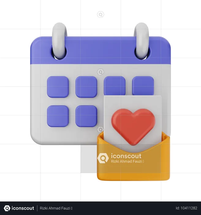 Liebesmail-Kalender  3D Icon