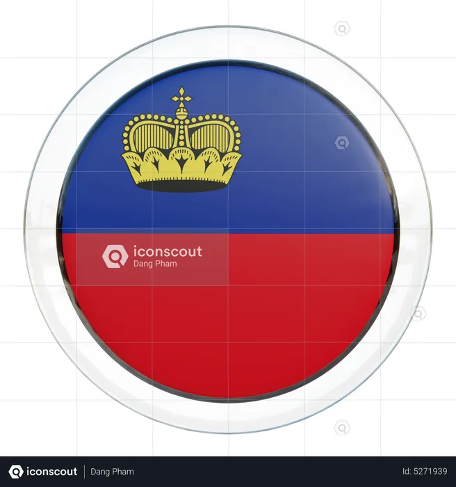 Liechtenstein Round Flag Flag 3D Icon