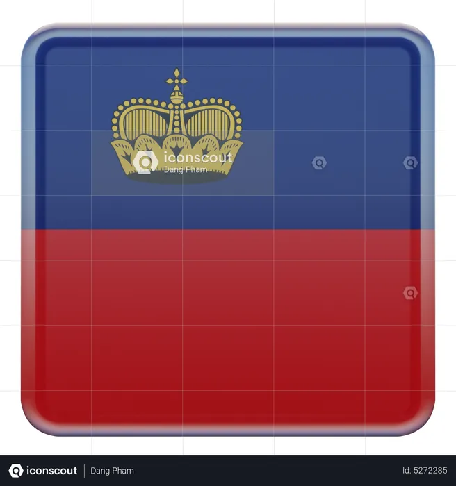 Liechtenstein Square Flag Flag 3D Icon