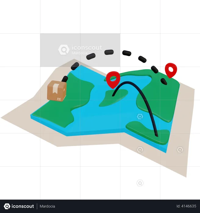 Lieferkarte  3D Illustration