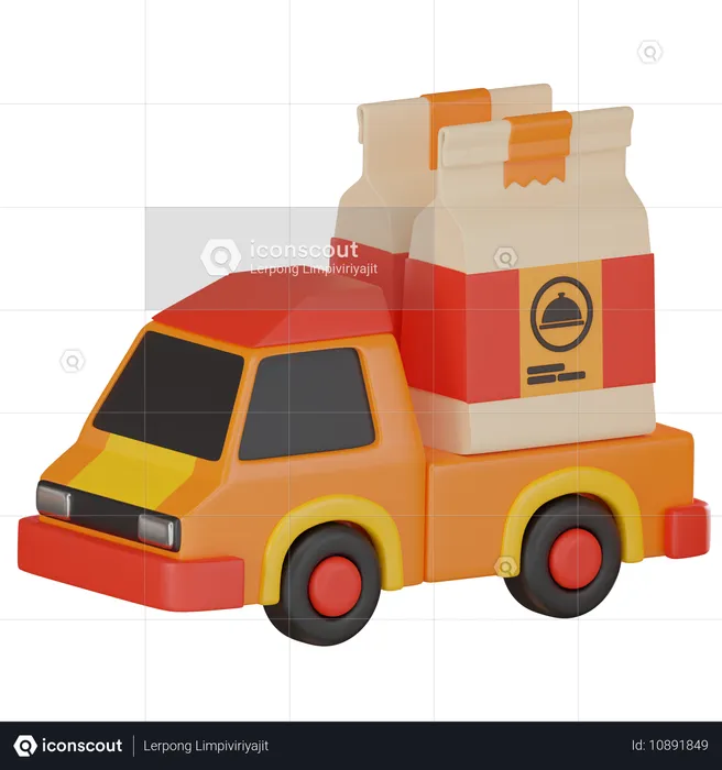 Essenslieferwagen  3D Icon