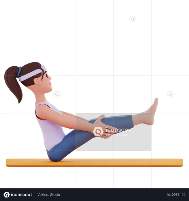 Lift Feet Yoga Pose  3D Illustration