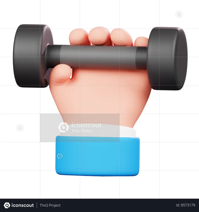 Lifting Weights Hand Gesture Emoji 3D Icon