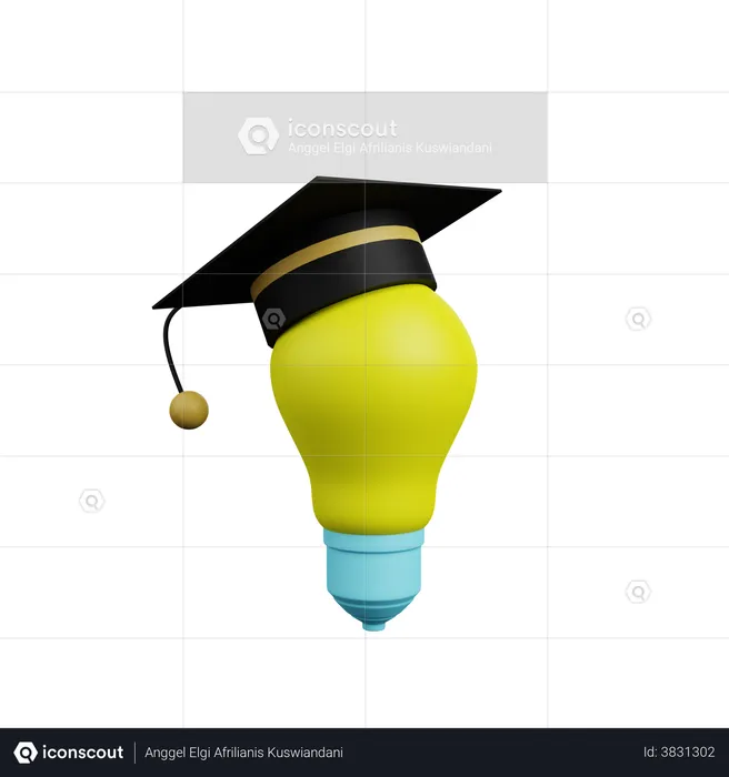Light Bulb With Toga Hat  3D Illustration