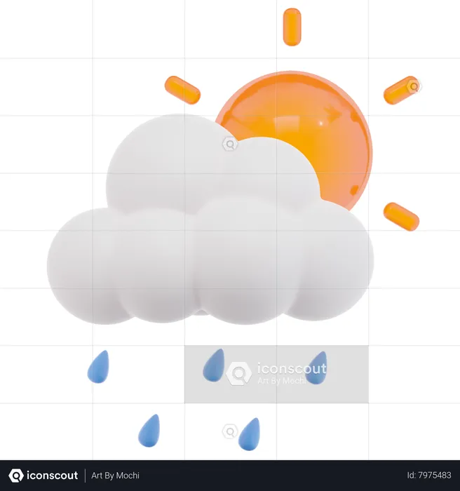 Light Rain  3D Icon