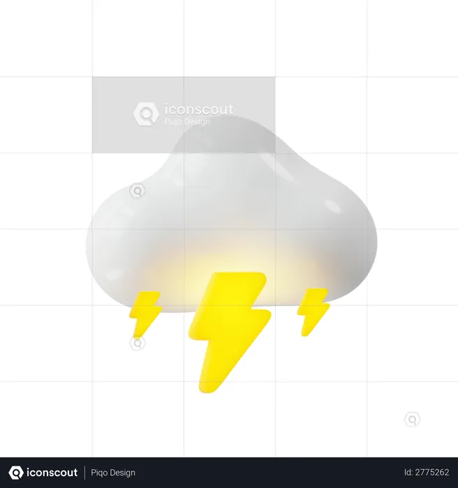 Lighting and cloudy weather  3D Illustration