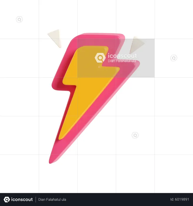 Lightning Bolt  3D Icon