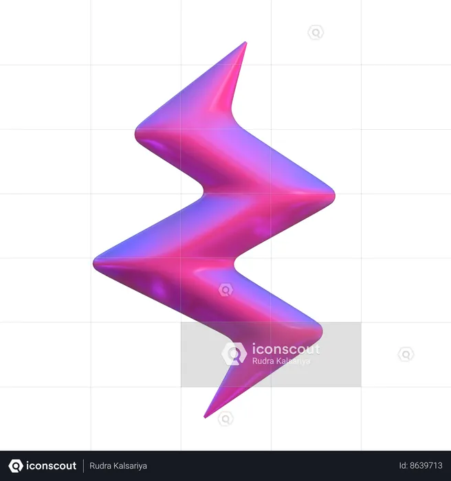 Lightning Bolt Abstract Shape  3D Icon