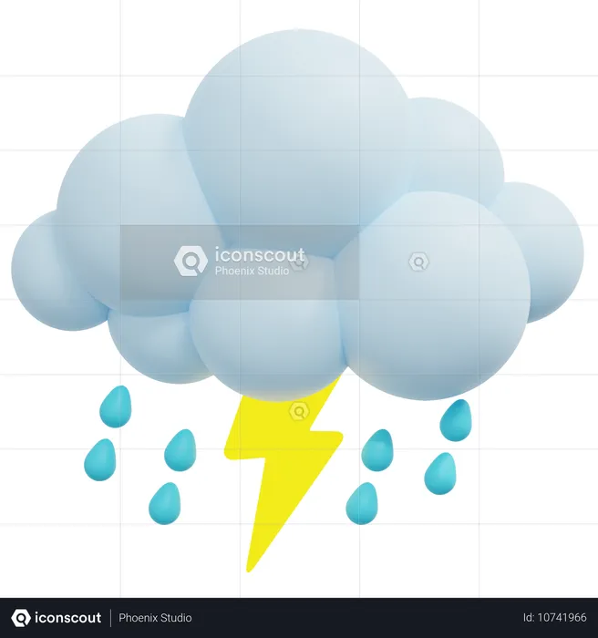 Lightning Rain  3D Icon