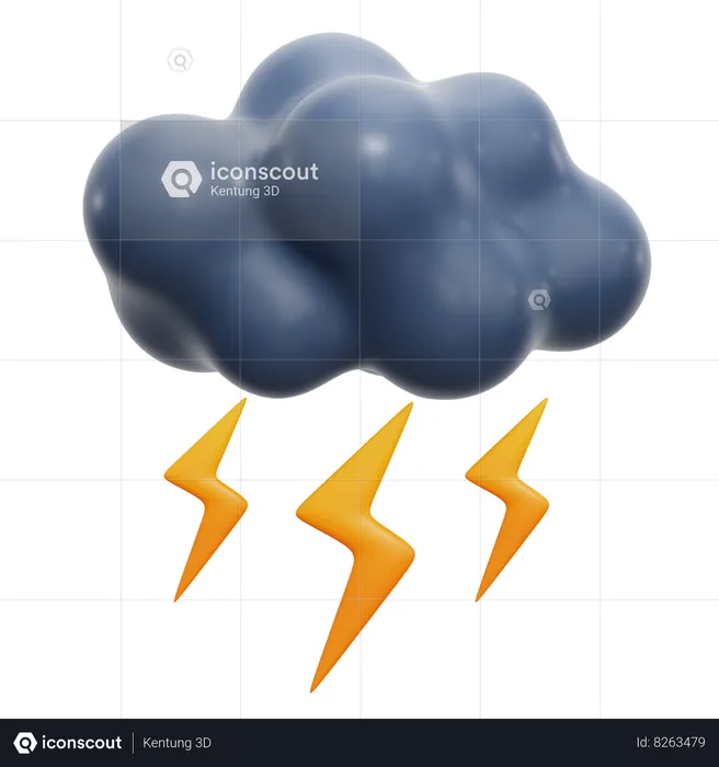 Lightning Storm  3D Icon