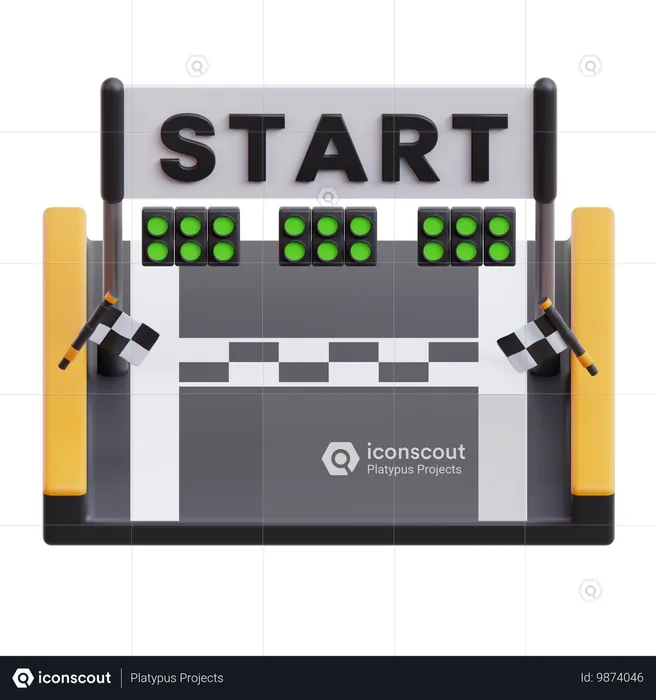 Ligne de départ de course  3D Icon