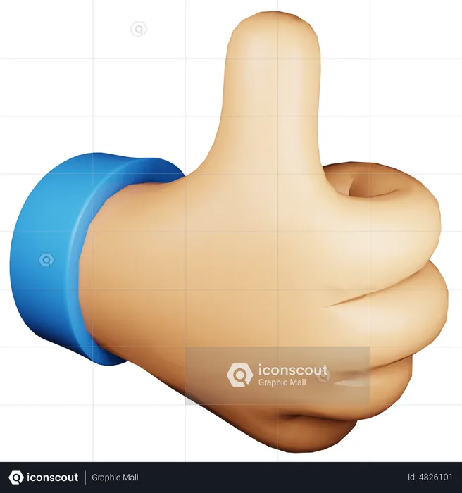 Like Hand Gesture Emoji 3D Icon