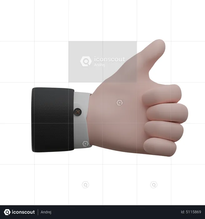 Like Sign Hand Gestures  3D Icon