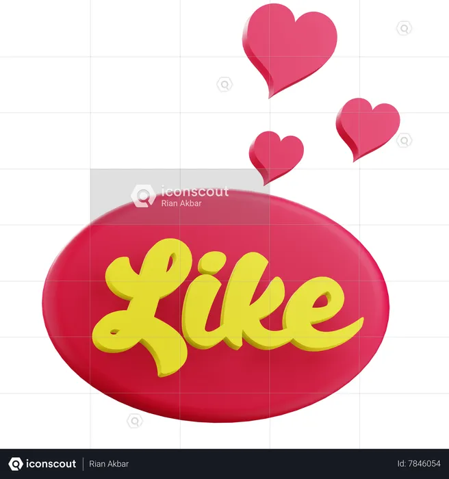 Like Sticker  3D Icon