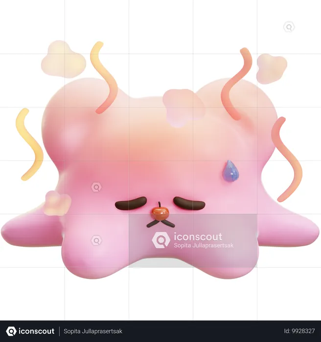 Oso de limo se derrite caliente Emoji 3D Icon