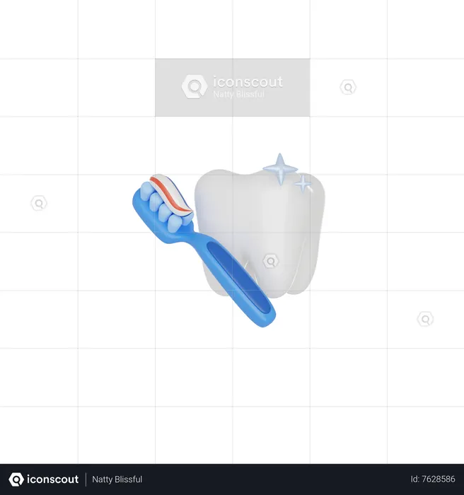 Limpeza dos dentes  3D Icon