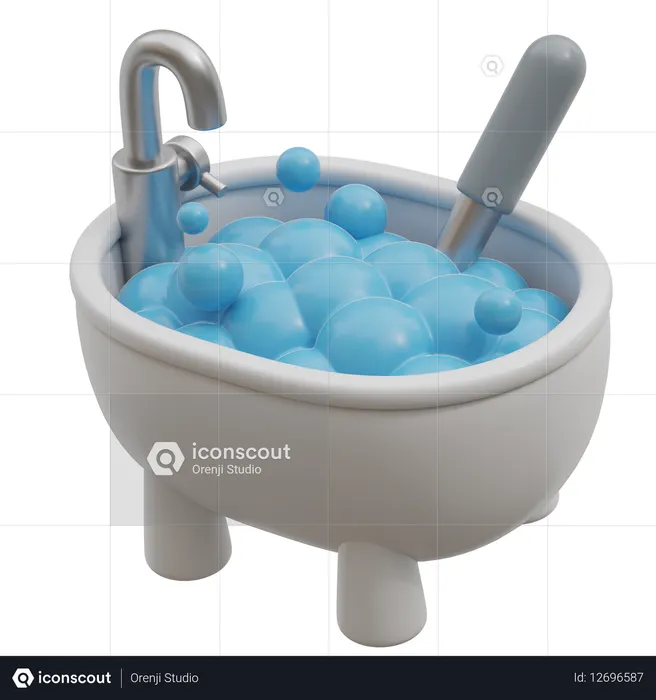 Limpieza de bañera  3D Icon
