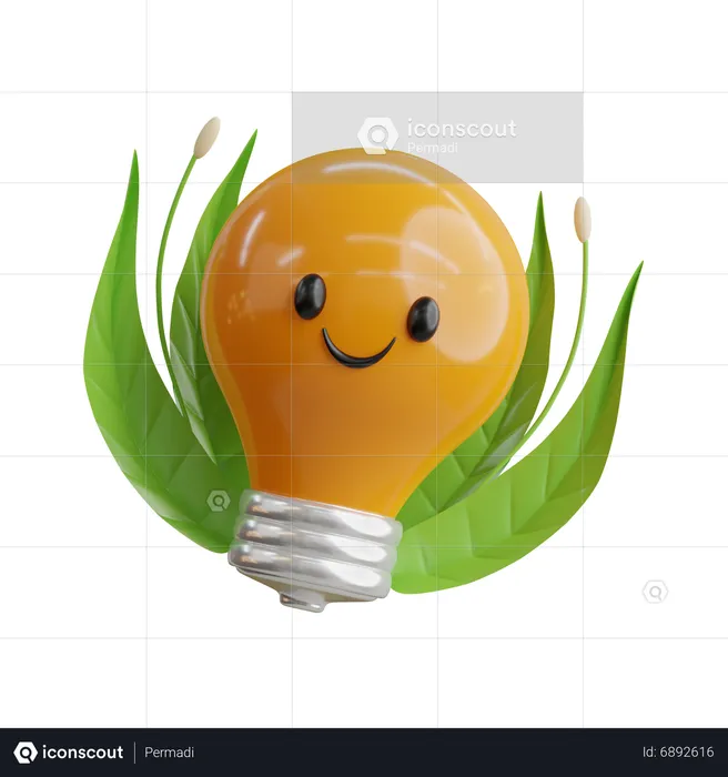 Linda bombilla ecológica  3D Icon