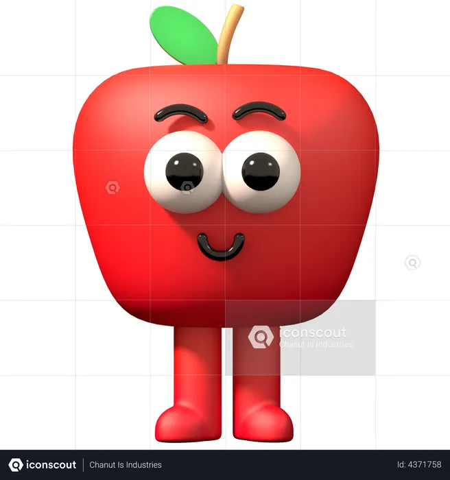 Linda manzana  3D Illustration