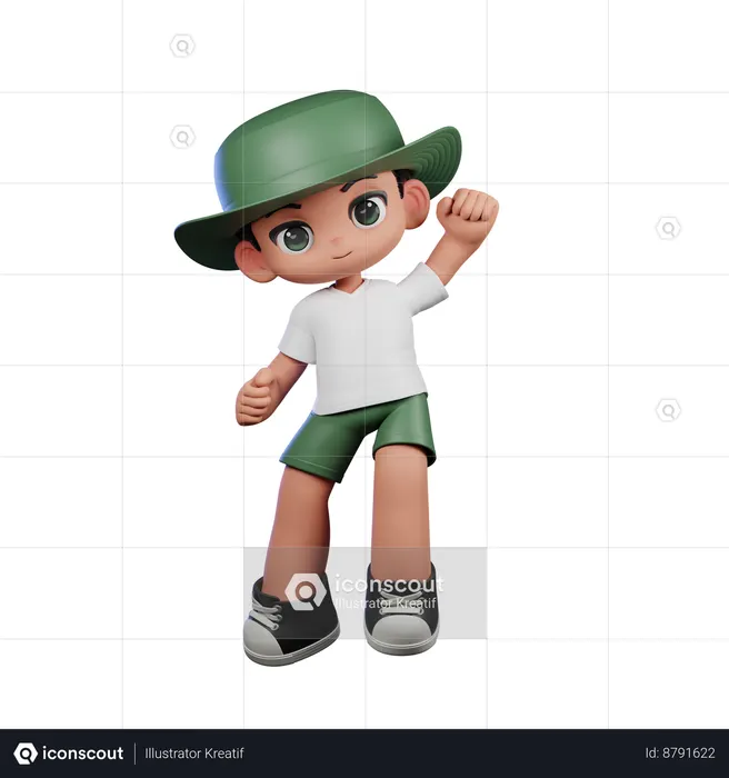 Lindo chico dando felicitaciones Pose  3D Icon