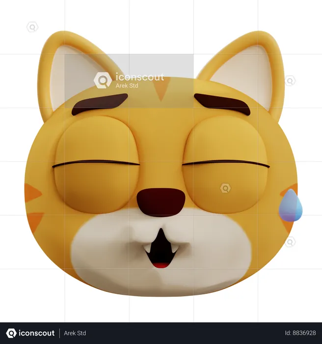 Lindo gato riendo Emoji 3D Icon