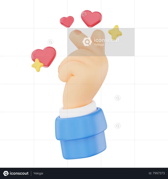 Lindo gesto de amor con la mano  3D Icon