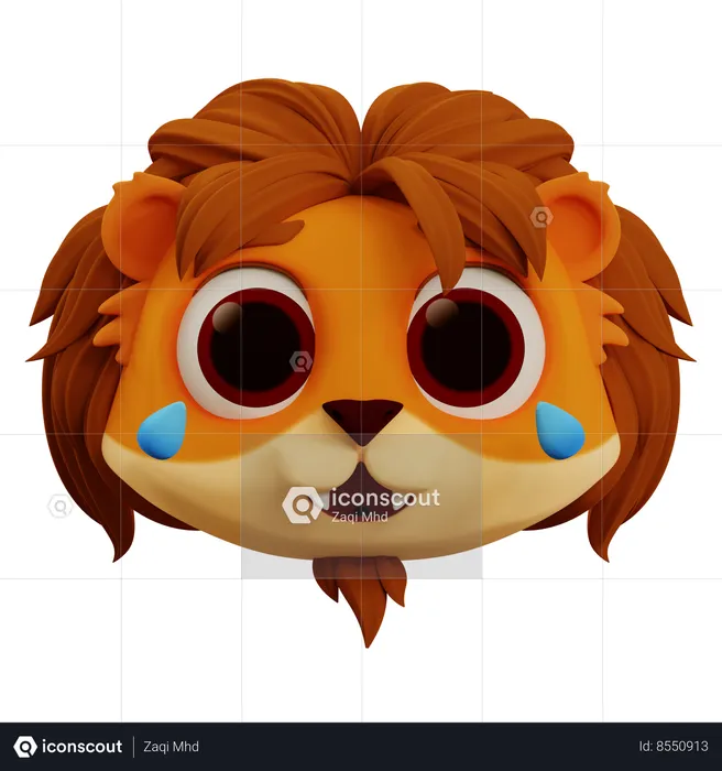 Lindo león riéndose a carcajadas emoji Emoji 3D Icon