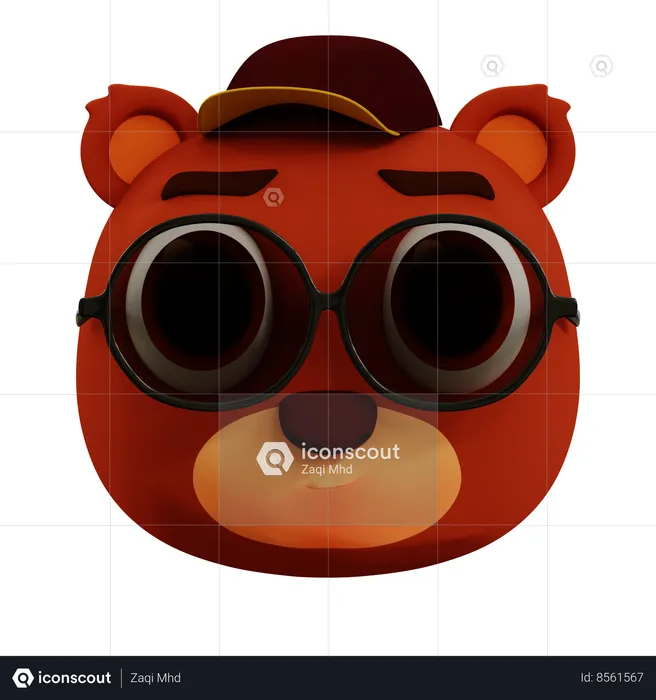 Lindo oso genial emoji Emoji 3D Icon