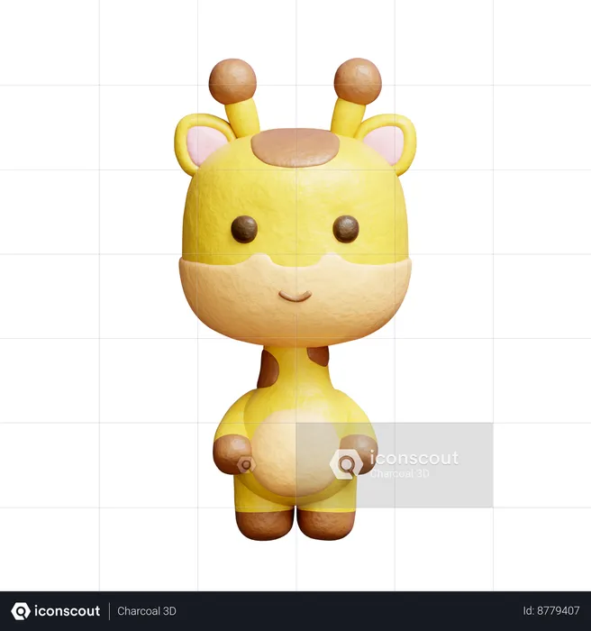 Lindo personaje jirafa  3D Icon