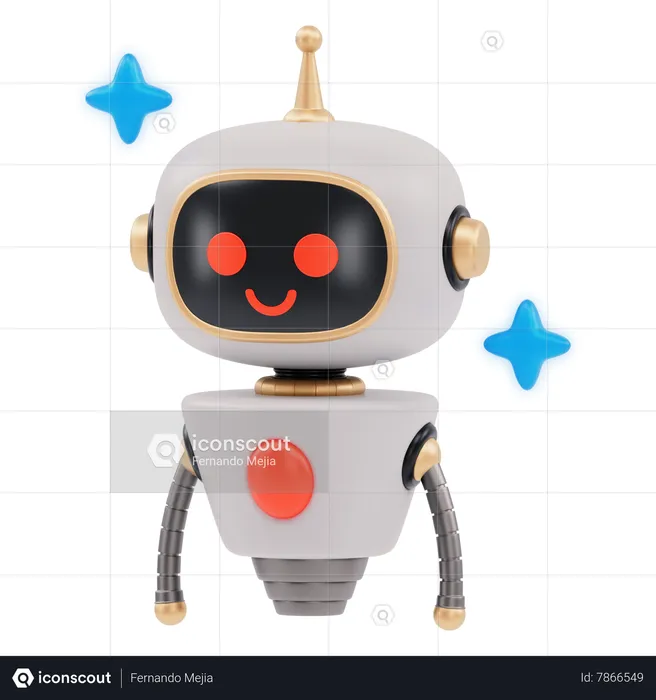 Lindo robot  3D Illustration