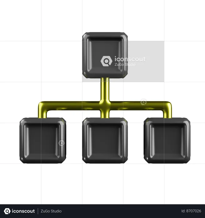 Line Block  3D Icon