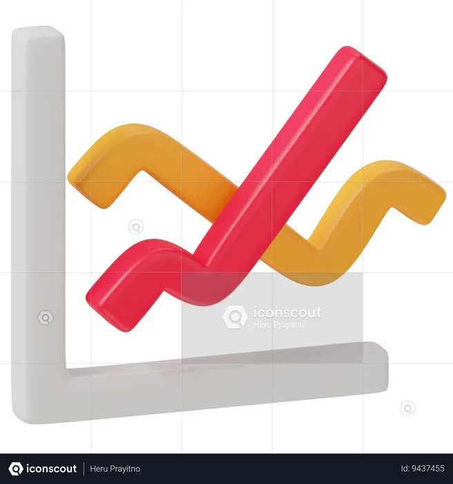 Line Chart  3D Icon