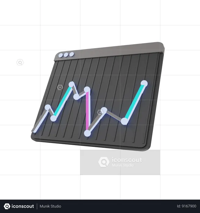 Line Chart  3D Icon