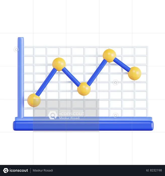 Line Chart  3D Icon