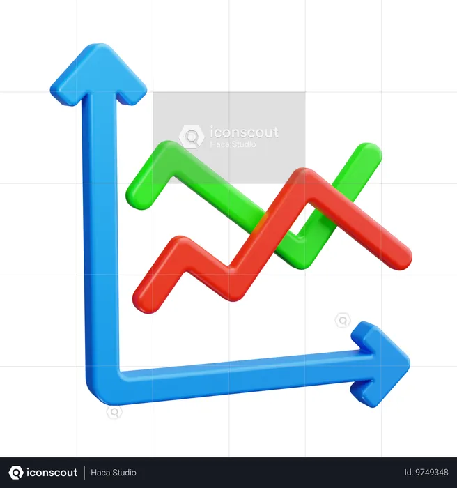 Line Chart  3D Icon