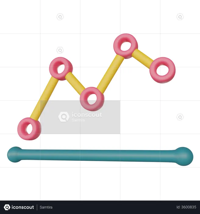 Line Chart  3D Illustration