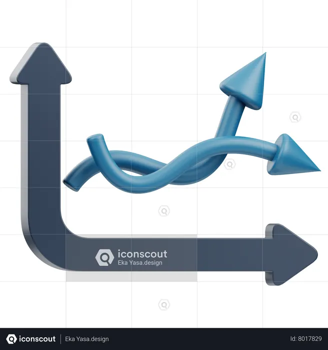 Line Chart  3D Icon