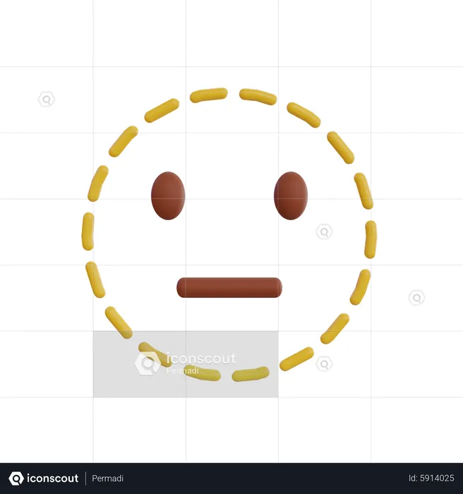 Emoji de línea de cara punteada Emoji 3D Icon