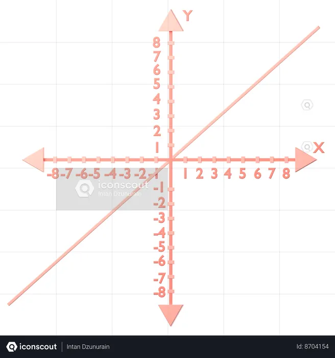 Linear f(x) = x  3D Icon