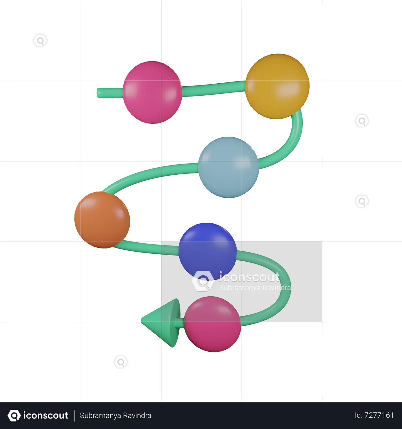 Linear Process 3D Icon download in PNG, OBJ or Blend format
