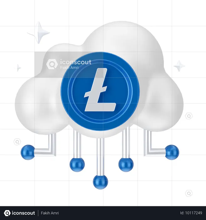 Linecoin-Cloud-Netzwerk  3D Icon