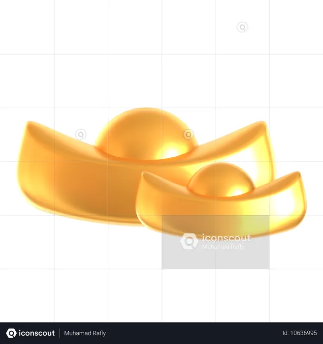 Lingote de oro chino  3D Icon