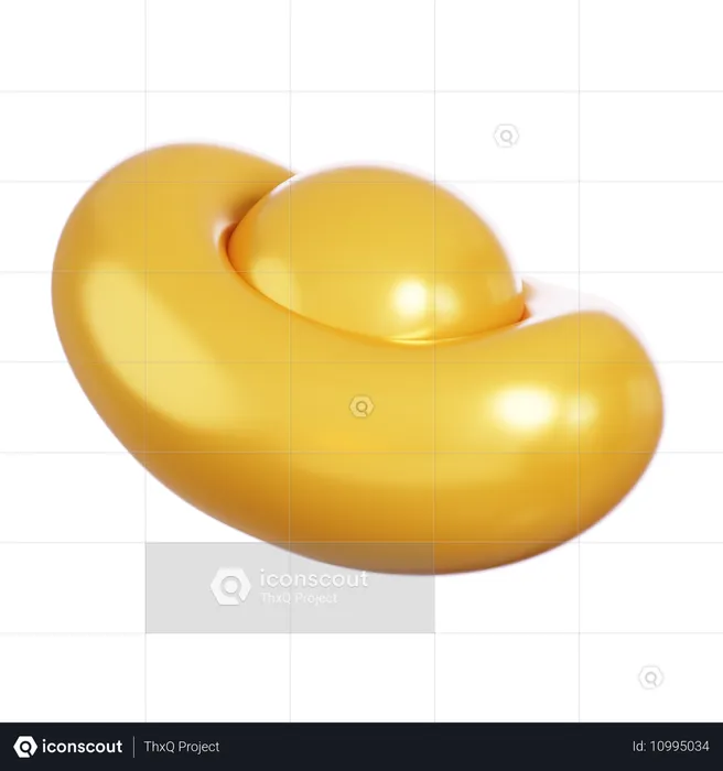 Lingote de oro chino  3D Icon