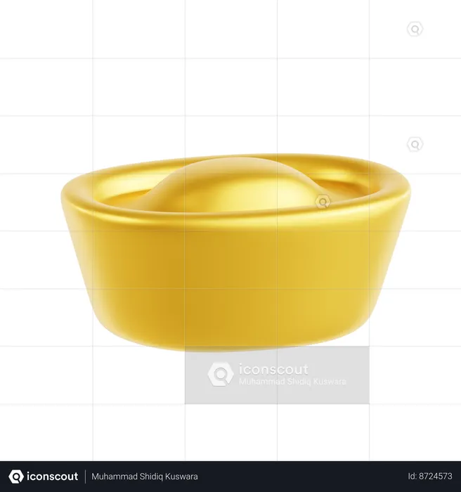 Lingote de ouro chinês  3D Icon