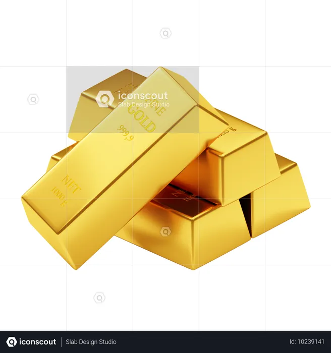 Barras de oro  3D Icon