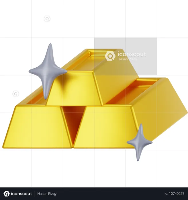 Lingotes de oro  3D Icon