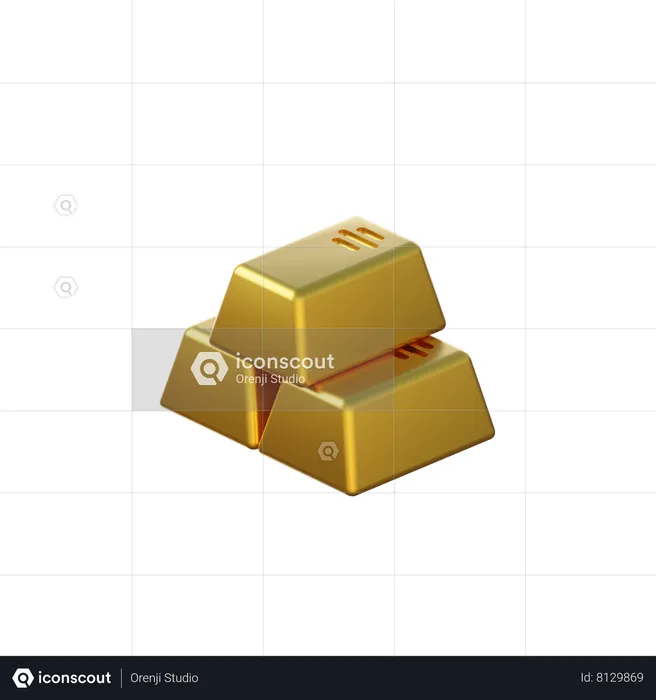 Lingotes de oro  3D Icon