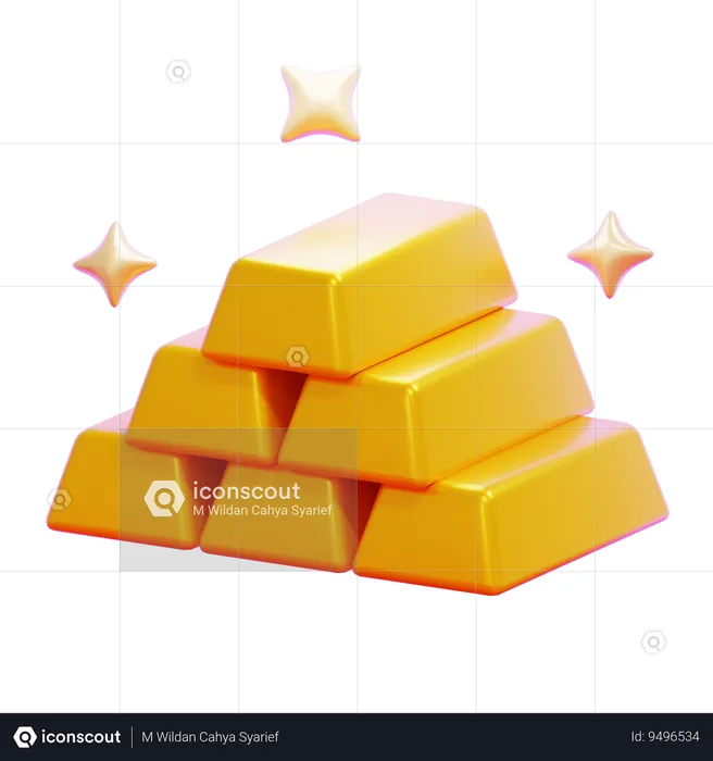 Lingotes de ouro  3D Icon