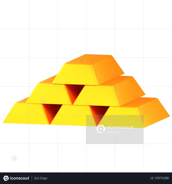 Lingotes de ouro  3D Icon